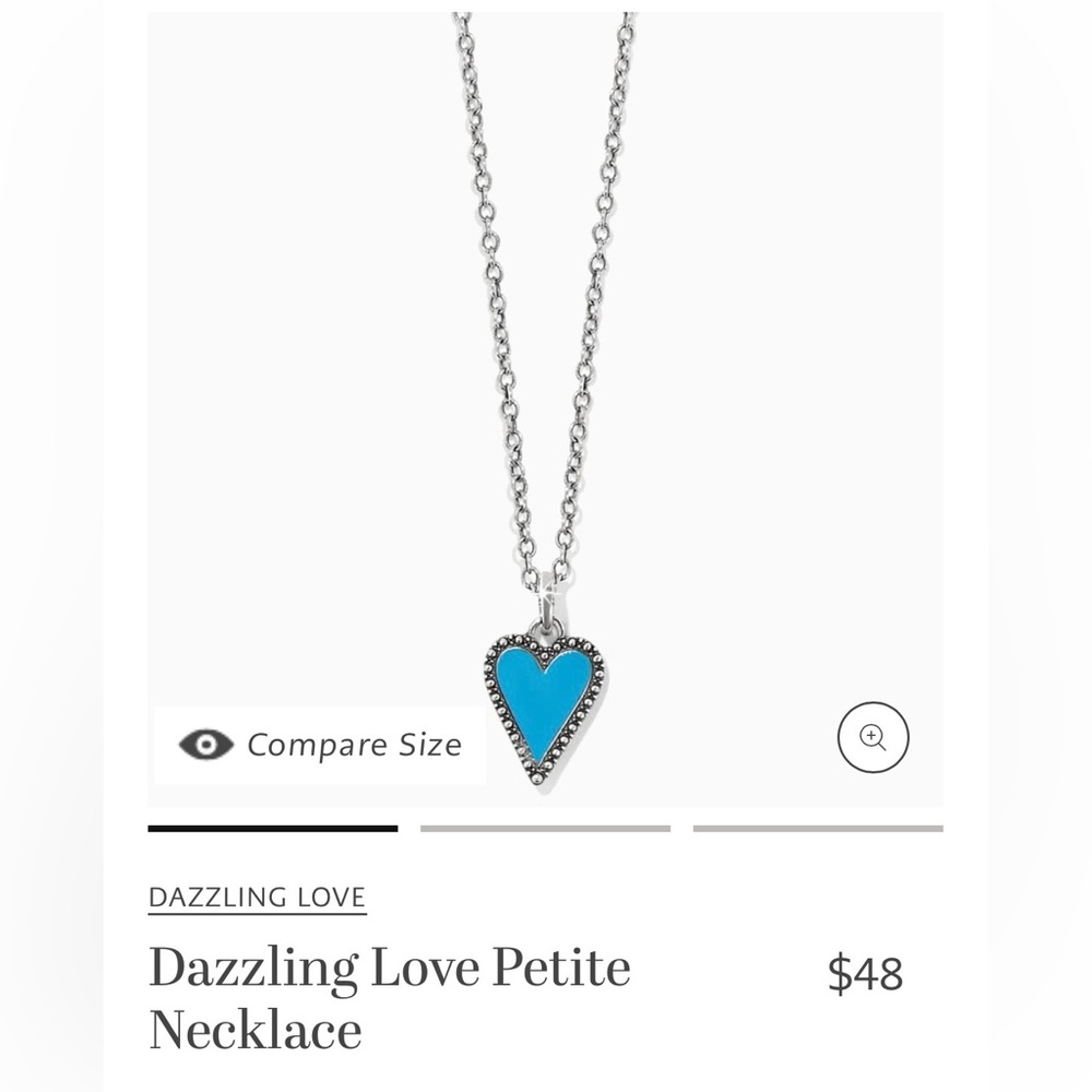 Brighton - BNWT/ tissue/ box -Dazzling Love- Silver/Enamel Blue Heart Necklace